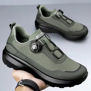 Zapatillas de senderismo para hombre en verde oliva con innovador sistema de hebilla giratoria