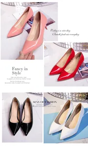 Pointed-toe high heels with 6cm stiletto heel shown in pink red black and white patent leather