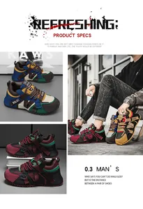 Detailansicht der farbenfrohen klobigen Herren-Sneaker mit dicker Sohle und trendigem Design