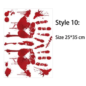 Halloween bloody handprint wall stickers for horror themed window decorations