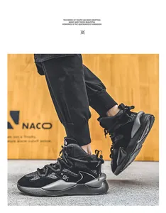 Modern black leather dad sneakers for men showing dynamic fit and thick soles.