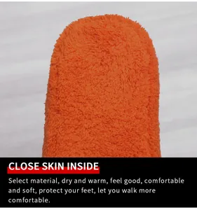 Detailed macro shot of orange plush lining showing the soft and warm material texture