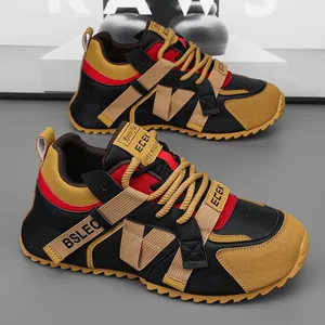Herren Retro Chunky Dad Shoes 2025 Winter Neue Dicke Sohle Farbblock Patchwork Lässig Sneaker Trend Klobige Sportschuhe