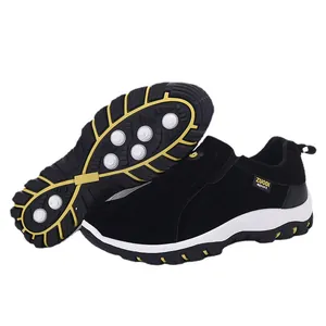 Chaussures de randonnée noires à enfiler durables pour hommes avec semelle antidérapante