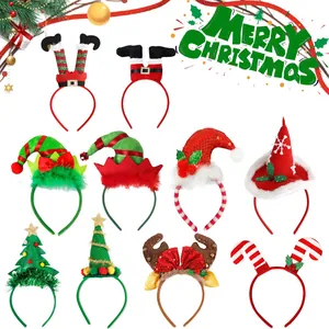 Cerchietto Divertente a Cappello da Elfo di Natale Gambe di Babbo Natale Corna di Renna Accessorio per Capelli per Festa di Natale