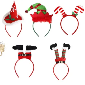 Cerchietti natalizi assortiti con cappelli da elfo e gambe di Babbo Natale per feste