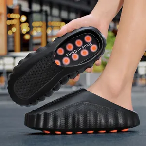 Men Sporty Thick Soft Sole Slides Anti-Slip Injection Molded Summer Beach Sandals For Everyday Casual Wear Outdoor Indoor