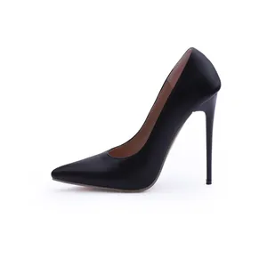 Elegant 12cm black pointed toe stiletto high heels for women stylish footwear luxury