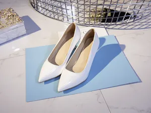 Elegant white pointed-toe stiletto pumps with a 6cm medium heel for office and formal wear