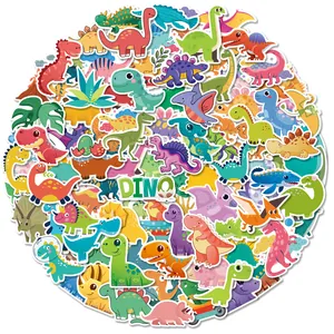 Kleurrijke cartoon dinosaurus stickers voor kinderen, waterdicht voor beloning en DIY