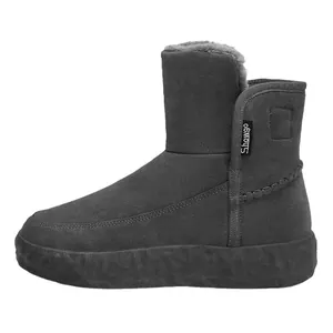Botas de invierno de ante para hombre con suela gruesa y forro de pelo sintético.