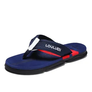 Infradito casual da uomo blu con suola antiscivolo e design sportivo per spiaggia