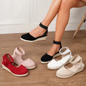 Sandalias de Cuña Espadrille para Mujer Bohemio Punta Redonda Zapatos de Plataforma Transpirables Verano Playa Vacaciones Calzado
