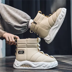 Botas de nieve de invierno cálidas con forro grueso y tela de plumón impermeable