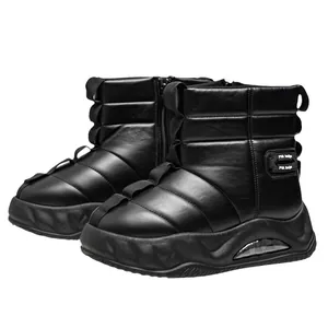 Botas de nieve acolchadas e impermeables para invierno con suelas de plataforma gruesa
