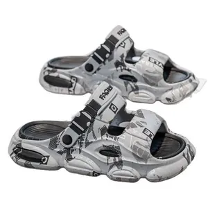 Men's camouflage thick-soled sports sandals with adjustable strap for summer beach