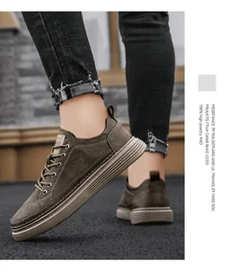 Hochwertige braune Leder-Sneaker für Herren mit einer markanten gerippten Gummisohle