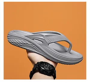Graue Herren Flip-Flops mit rutschfester Sohle für Sommerstrand und Freizeit