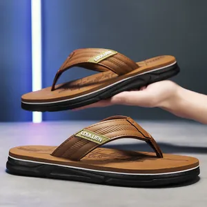 Herren Casual Rutschfeste Zehentrenner Sommer Strand Outdoor Sandalen Weiche EVA Sohle PU Riemen Mode Flip Flops Herren