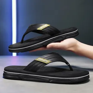 Premium Herren Flip-Flops in Schwarz mit rutschfester Softsohle und modischem Logo