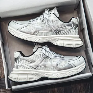 Men Fashion Chunky Sneakers Breathable Mesh Patchwork Platform Dad Shoes Retro Sport Walking Footwear For Teenagers