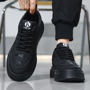 Professional men's non-slip waterproof black chef shoes for kitchen work and casual use