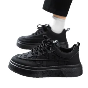 Professional all-black waterproof non-slip men's chef shoes and casual fashion sneakers
