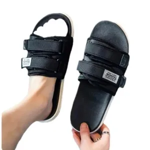 Men's outdoor sports slides featuring adjustable double velcro straps and non-slip sole