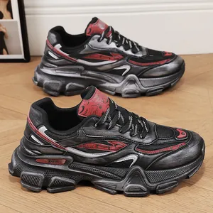 Sneaker Chunky da Uomo Invecchiate Traspiranti in Mesh Scarpe Retro Dad Effetto Lavato Suola Spessa Calzature Sportive