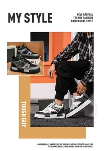 Sneakers da uomo alla moda con suola spessa, indossate da un modello in stile urbano.