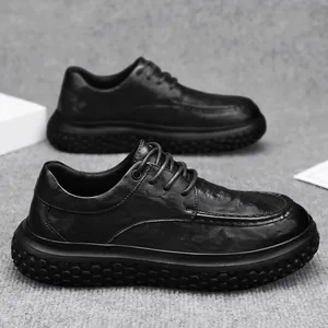 Black waterproof non-slip men's work shoes for chefs and driving activities