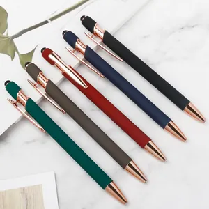 Lot de stylos à bille rétractables en aluminium avec embout stylet couleurs