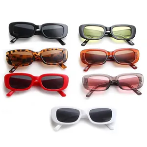 Retro Small Rectangular Sunglasses For Women Men Fashion Square Frame UV380 Protection PC Frame AC Lens Street Style Sun Glasses