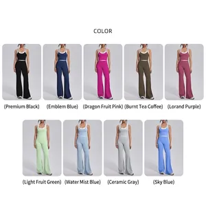 Detailed multi-color selection guide for ribbed yoga sets