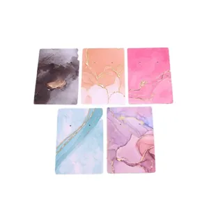 Premium marble pattern jewelry display cards with gold foil for earrings necklaces 5 pack
