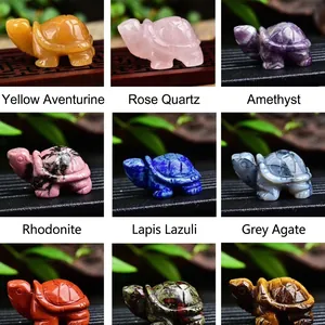 Natürlicher Kristall Stein Schildkröte Ornament Handgeschnitzt Achat Tierfigur Langlebigkeit Schildkröte Heilstein Für Haus Deko Büro Schreibtisch
