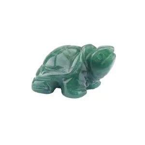 Natürliche grüne Aventurin Kristall Schildkröte Figur handgeschnitzte Stein Deko