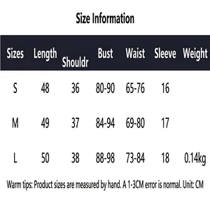 Detailed size guide for fashion lace-up slim fit crop top T-shirt for women