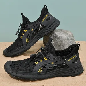 Ademende mesh outdoor sportschoenen voor heren met antislip zachte zool in zwart