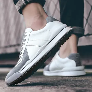 Men's retro German Army Trainer GAT sneakers in white and grey leather for casual style