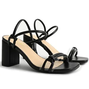 Women Square Toe Block Heel Sandals Fashion Thin Strap Transparent PVC High Heels Elegant Open Toe Summer Sandals For Party Office