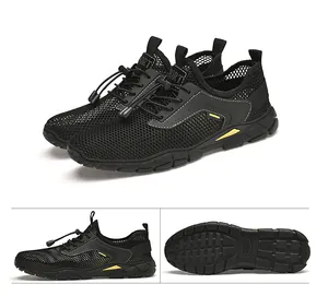 Viste dettagliate delle sneakers in mesh traspirante da uomo con suola antiscivolo