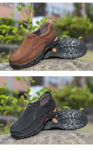 Dettaglio scarpe casual da uomo in pelle per esterno, modelli marrone e nero