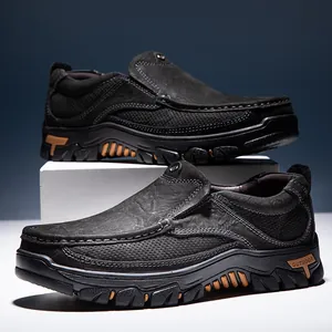 Scarpe in pelle outdoor da uomo di alta qualità con design traforato traspirante