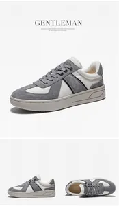 Vedute dettagliate multi-angolo di sneakers casual in pelle grigia e bianca da uomo