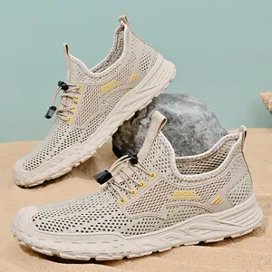 Heren Ademende Mesh Sneakers Zomer Lichtgewicht Zachte Zool Casual Schoenen Outdoor Waterschoenen Antislip Elastische Sport Schoenen
