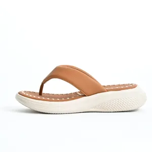 Comfortable platform thong sandals for women with a textured massage footbed design.