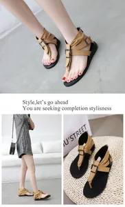 Detailed composite view of women's khaki gladiator flat sandals with adjustable buckles.