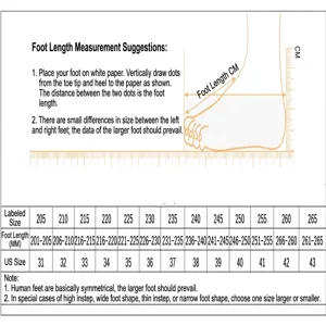 Comprehensive size chart and foot measurement guide for women's high heels, sizes 31 to 43