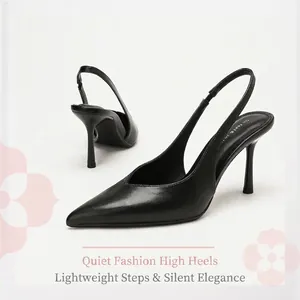 Damen Slingback Pumps Spitz Zulaufende Stiletto High Heels Elegante PU Leder Büro Party Kleid Sandalen Für Damen